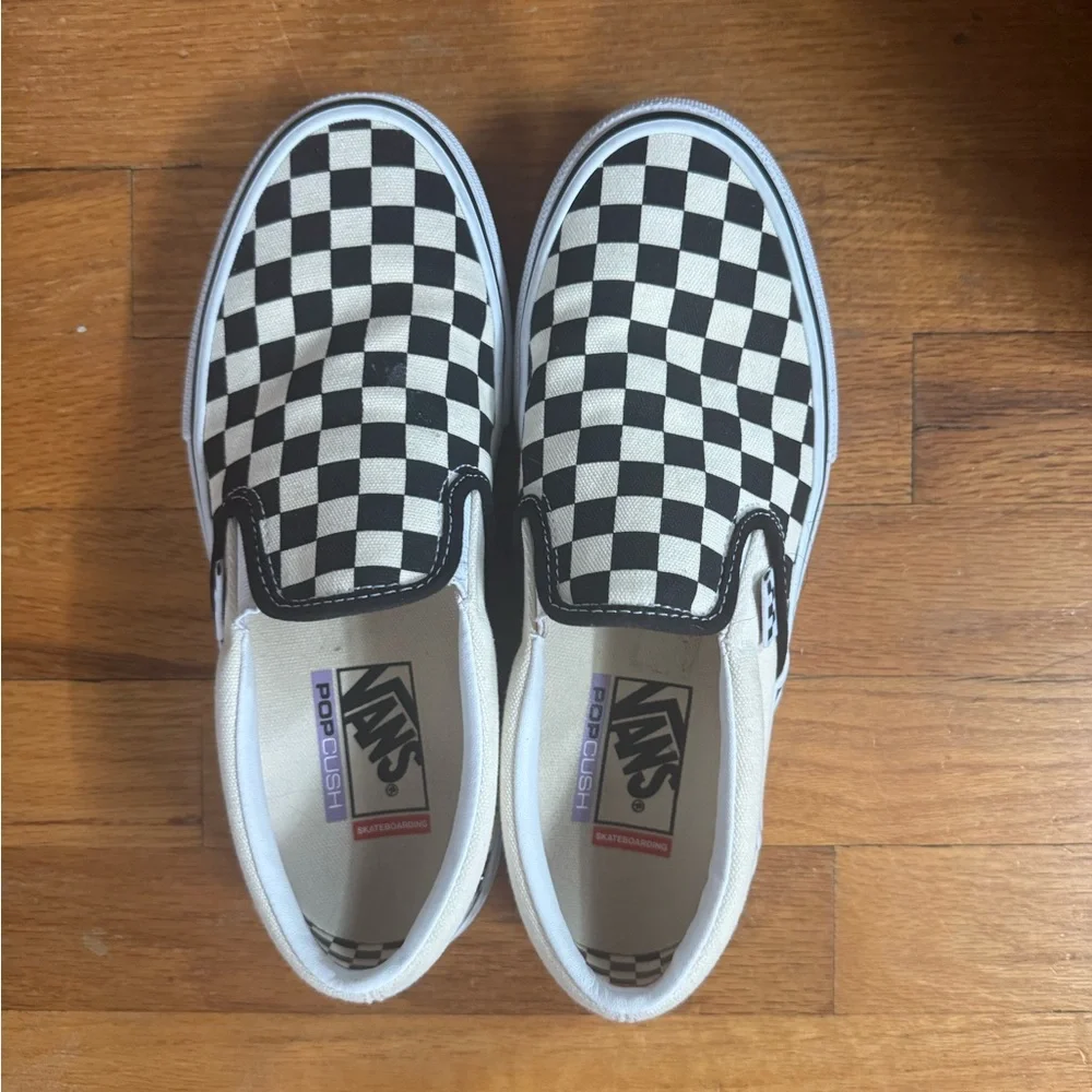 Vans Slip-On Sneakers in Black and White Checkerboard